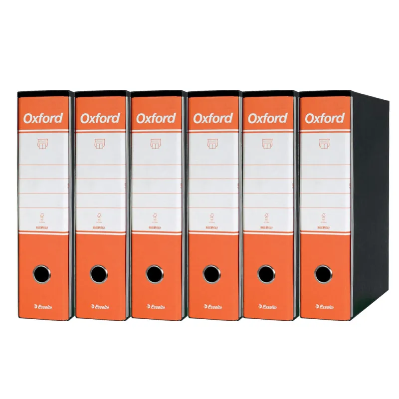 Esselte-Oxford-Registratore-Archivio-Dorso-8-cm-Colore-Arancione-confezione-da-6