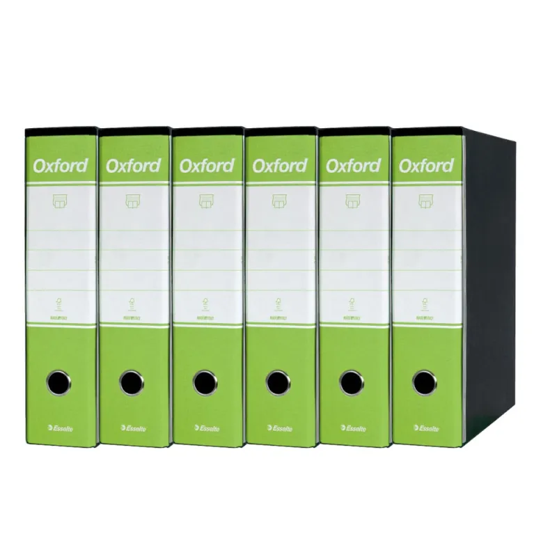Esselte-Oxford-Registratore-Archivio-Dorso-8-cm-Colore-Lime-confezione-da-6