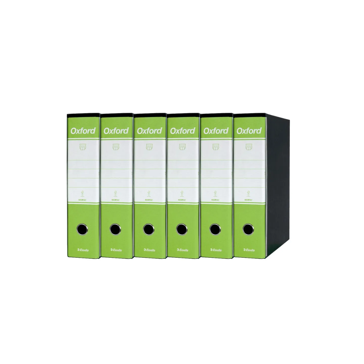 Esselte-Oxford-Registratore-Archivio-Dorso-8-cm-Colore-Lime-confezione-da-6