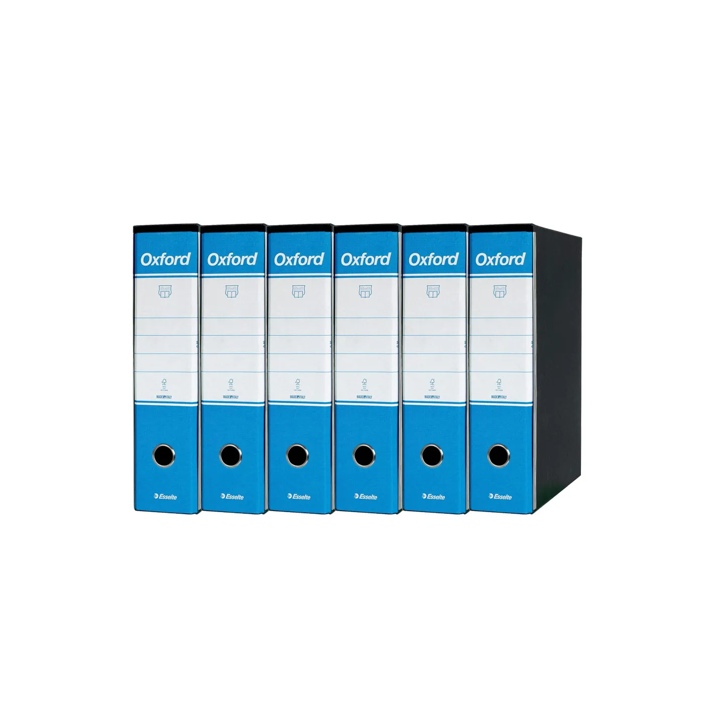 Esselte-Oxford-Registratore-Archivio-Dorso-8-cm-Colore-Azzurro-confezione-da-6