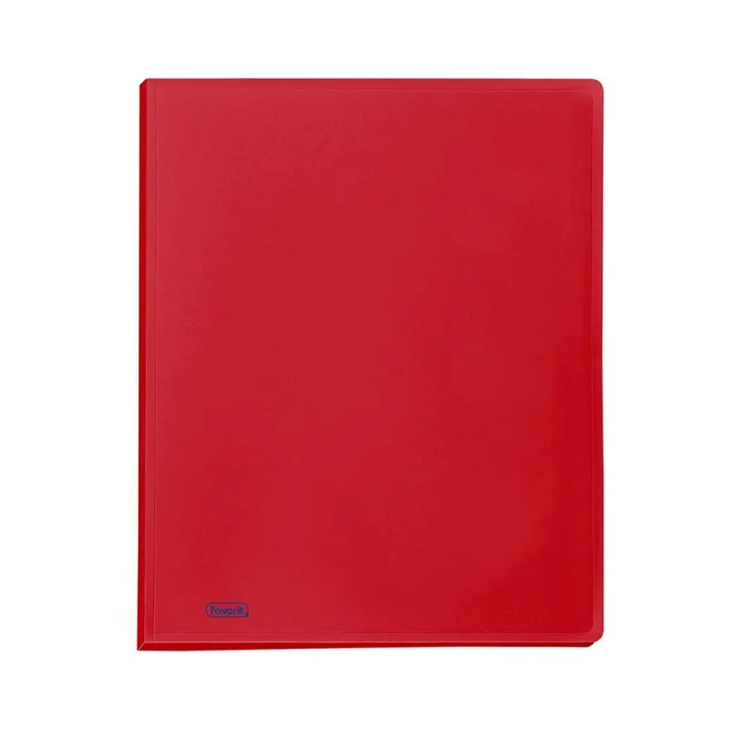 Portalistino-Favorit-Formato-A4-40-Buste-Trasparenti-Finitura-in-Buccia-d'Arancia-Colore-Rosso