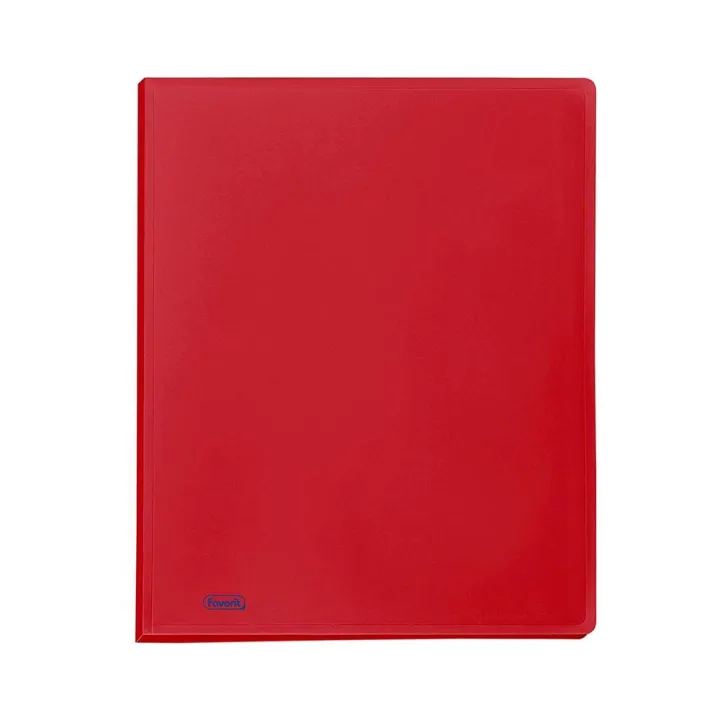 Portalistino-Favorit-Formato-A4-40-Buste-Trasparenti-Finitura-in-Buccia-d'Arancia-Colore-Rosso