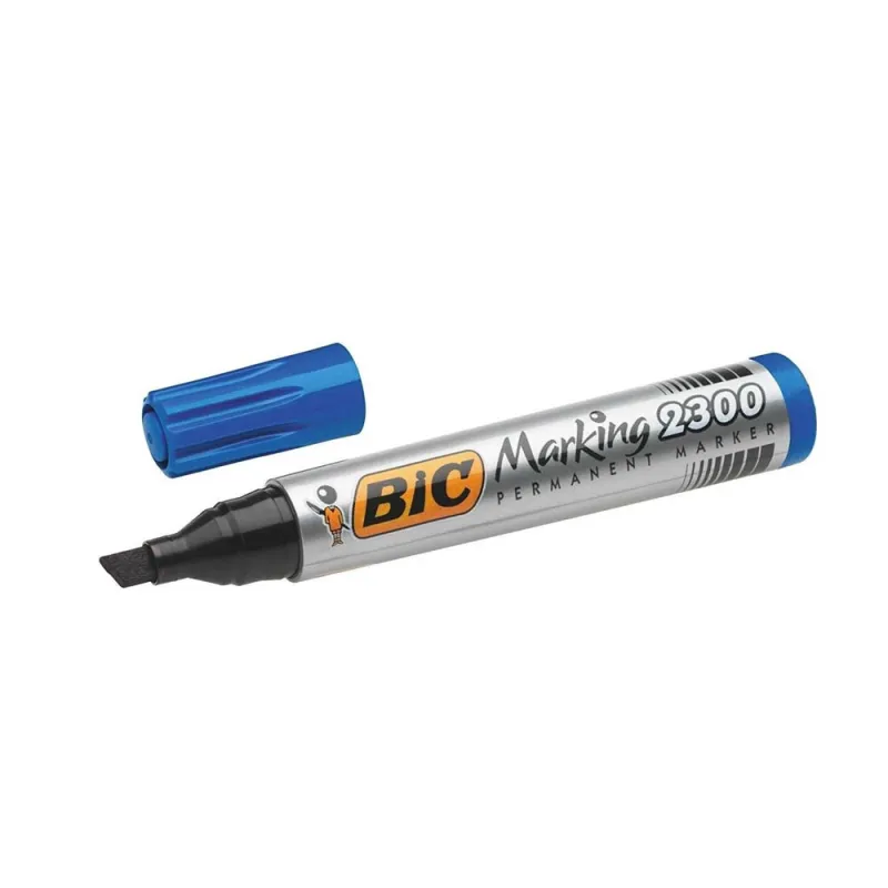 BIC-Marking-2300-Pennarello-Permanente-Colore-Blu-Punta-Resistente-37-55-mm-Confezione-da-12-Marcatori