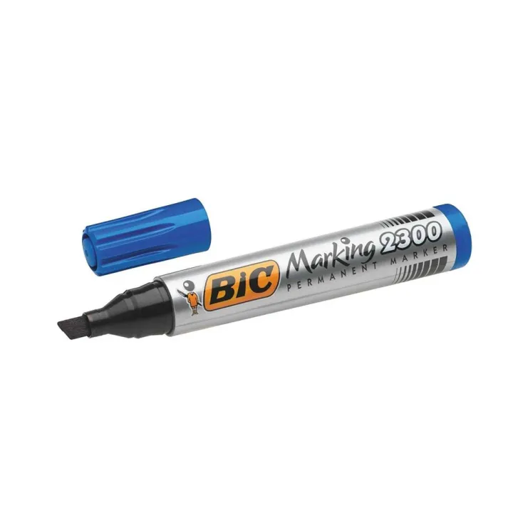 BIC-Marking-2300-Pennarello-Permanente-Colore-Blu-Punta-Resistente-37-55-mm-Confezione-da-12-Marcatori