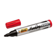 BIC-Marking-2000-Pennarelli-Indelebili-Colore-Rosso-Punta-Tonda-17-mm-Confezione-da-12-Marcatori