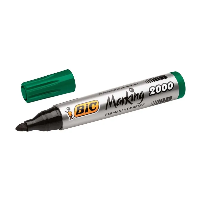 BIC-Marking-2000-Pennarelli-Indelebili-Colore-Verde-Punta-Tonda-17-mm-Confezione-da-12-Marcatori