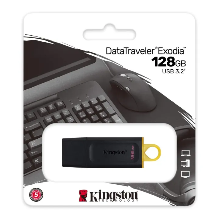 Chiavetta USB 128GB Kingston DataTraveler Exodia – USB 3.2, Nera