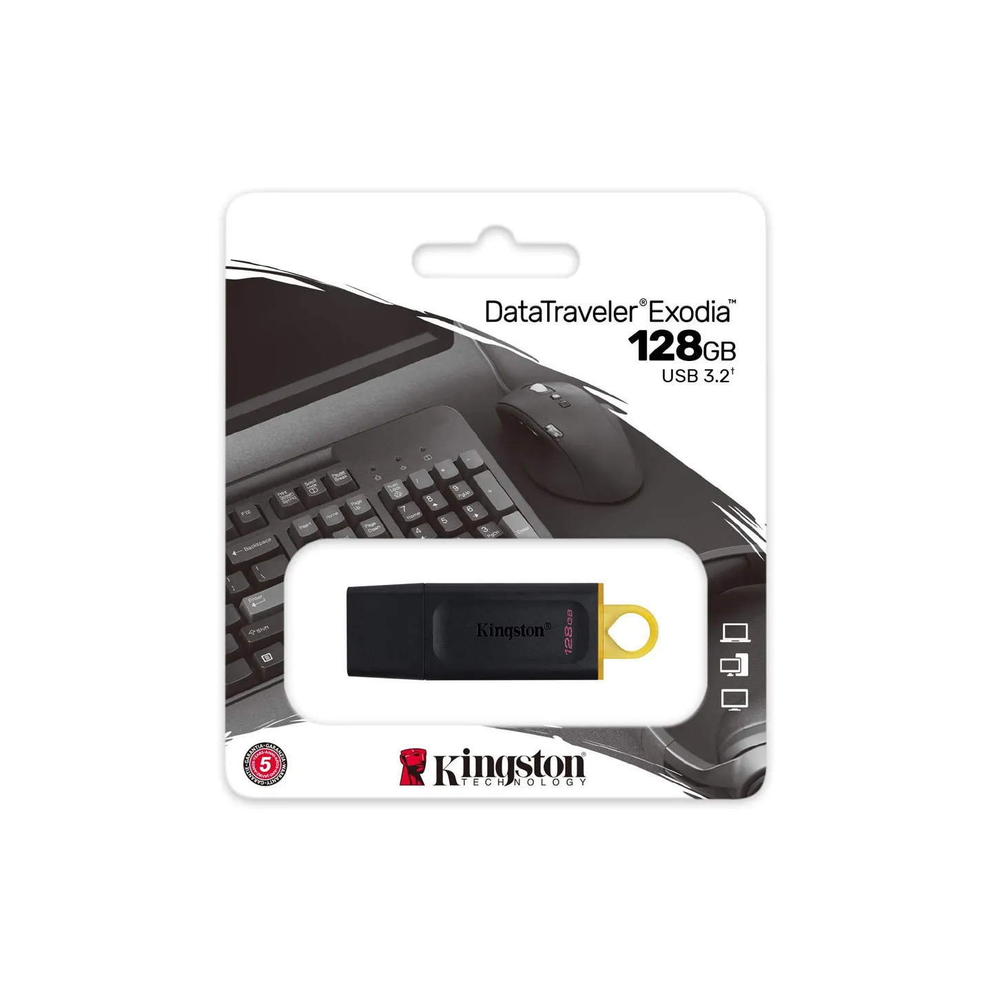 Chiavetta USB 128GB Kingston DataTraveler Exodia – USB 3.2, Nera