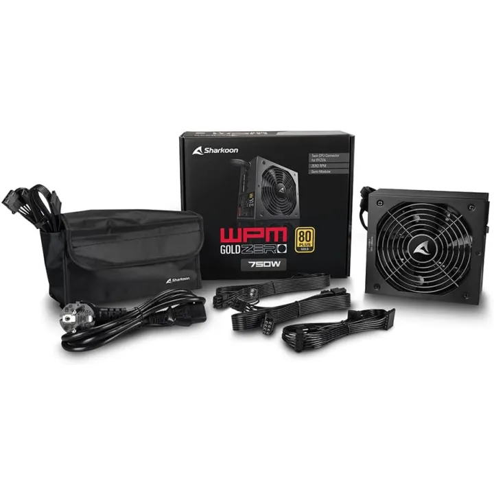 Sharkoon WPM Gold Zero 750W – Alimentatore Semi Modulare 80 Plus Gold