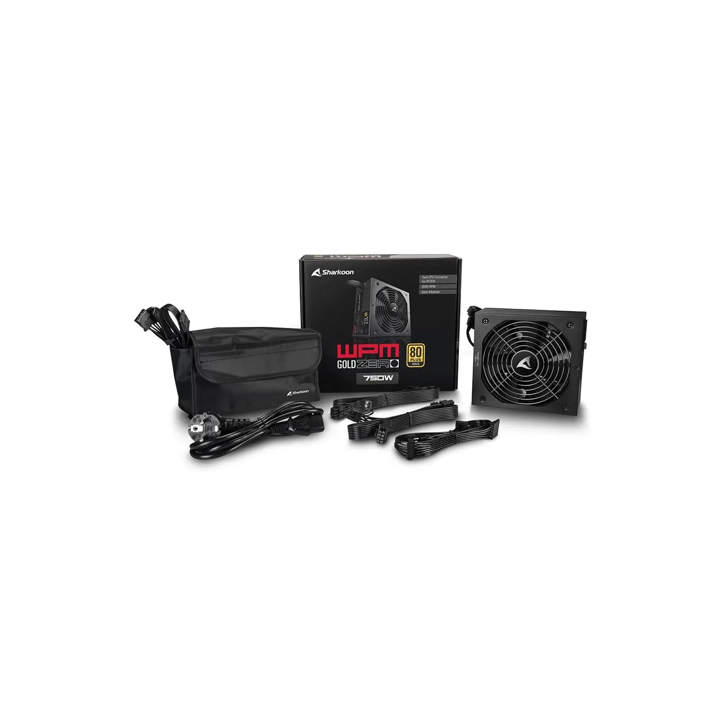 Sharkoon WPM Gold Zero 750W – Alimentatore Semi Modulare 80 Plus Gold