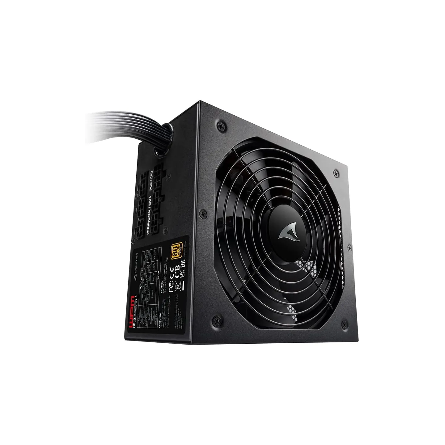 Sharkoon WPM Gold Zero 750W – Alimentatore Semi Modulare 80 Plus Gold