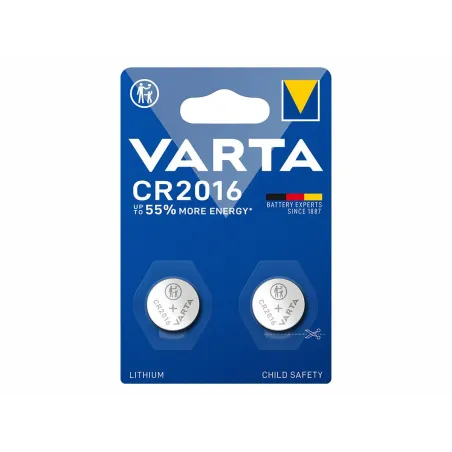 Batteria-VARTA-CR2016-confezione-2-pile-in-Litio-a-Bottone-Piatta-Specialistica-3-Volts-Diametro-20mm-Altezza-1,6mm