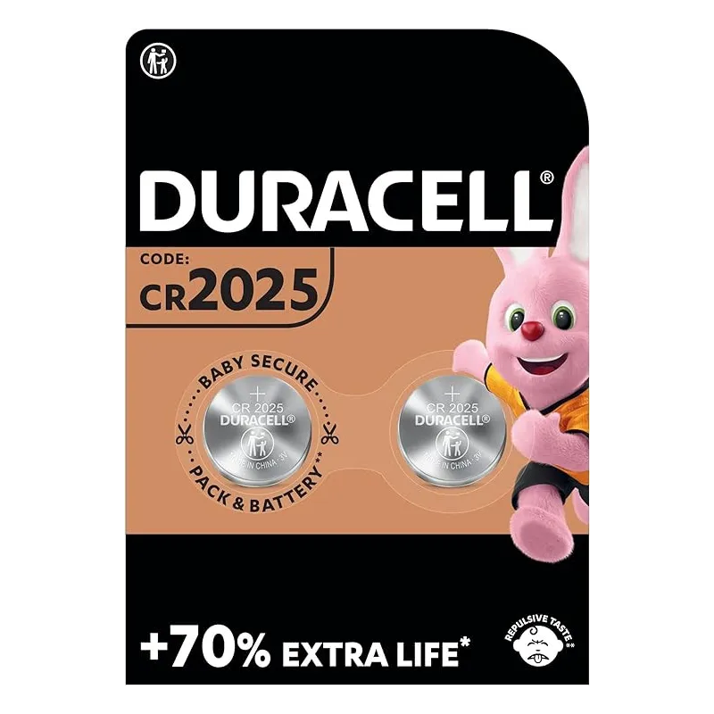 Batterie-Duracell-Alkaline-CR2025-3V-2-Pezzi