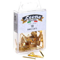 10 Ganci X N°2 Leone Dell'Era - Scatola appendibile - Made in Italy