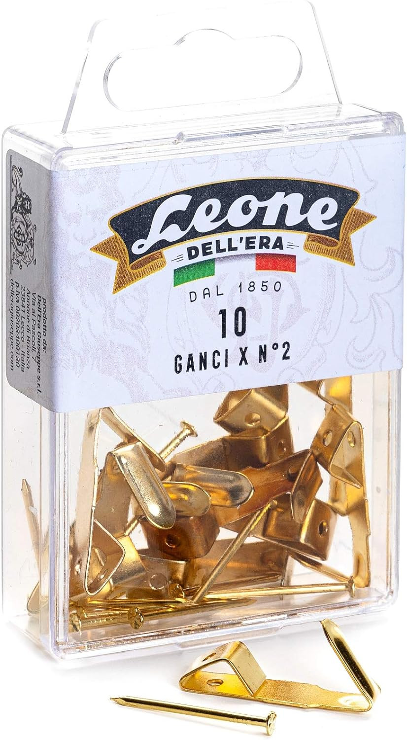 10 Ganci X N°2 Leone Dell'Era - Scatola appendibile - Made in Italy
