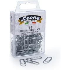 80 Fermagli Zincati Leone Dell'Era N°3 - mm. 28 - Scatola appendibile - Made in Italy