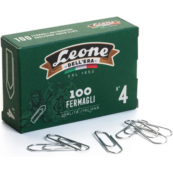 Leone dell'Era Fermagli Zincati da 32 mm, Confezione da 100 Pezzi