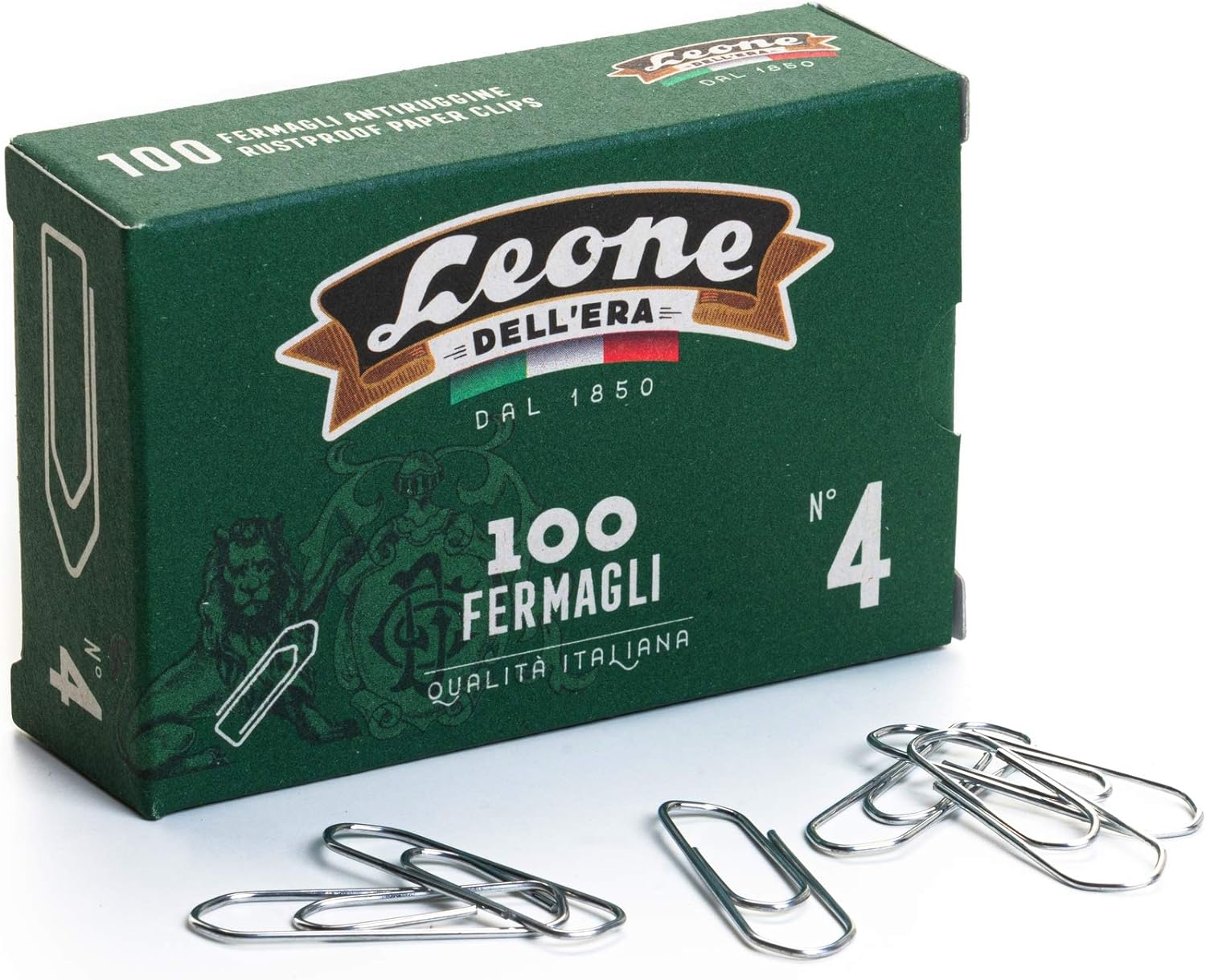 Leone dell'Era Fermagli Zincati da 32 mm, Confezione da 100 Pezzi