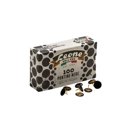 100 Puntine Colorate Nere Leone Dell'Era - Made in Italy