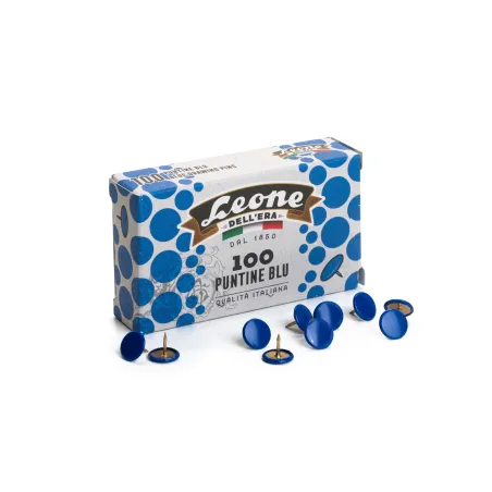 100 Puntine Colorate Blu Leone Dell'Era - Made in Italy