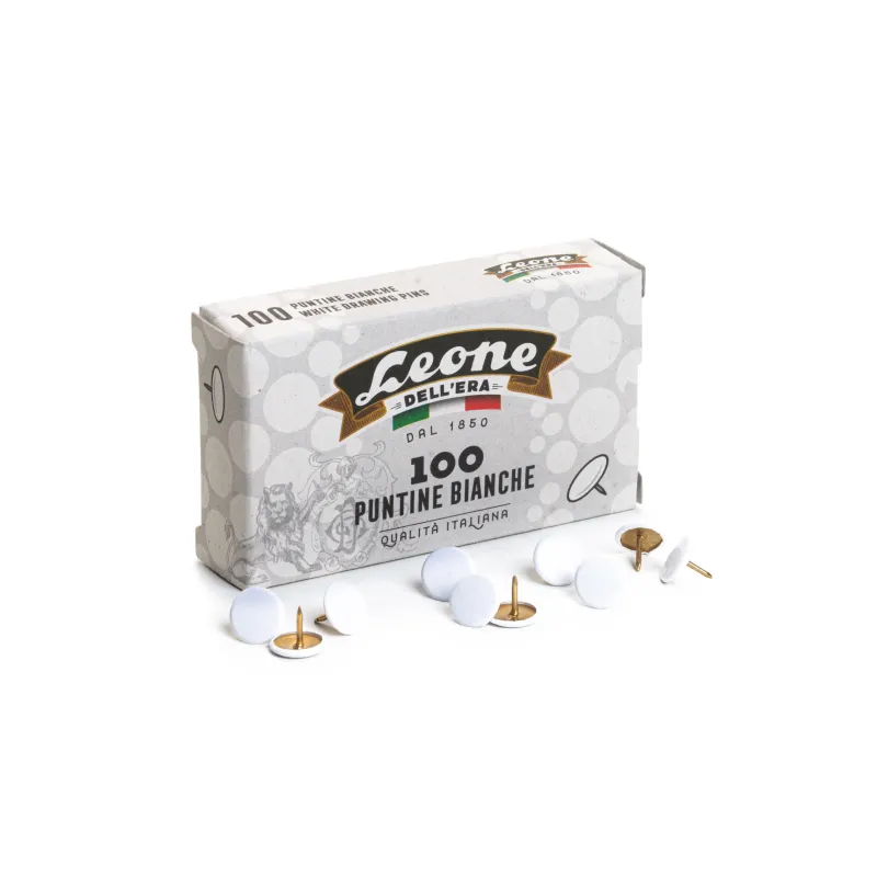 100 Puntine Colorate Bianche Leone Dell'Era - Made in Italy
