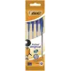 Confezione Originale Bic Cristal da 4 Penne a Sfera - Inchiostro a Base di Olio - Colore Blu