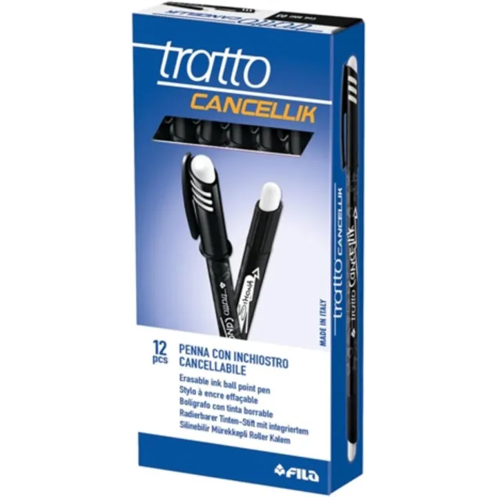 Penna-a-Sfera-Cancellabile-Tratto-Cancellik--1mm-Confezione-da-12-Nero