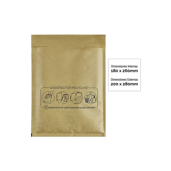 Buste a Sacco Imbottite Fellowes 180x260 mm Colore Avana Autoadesive Confezione da 10