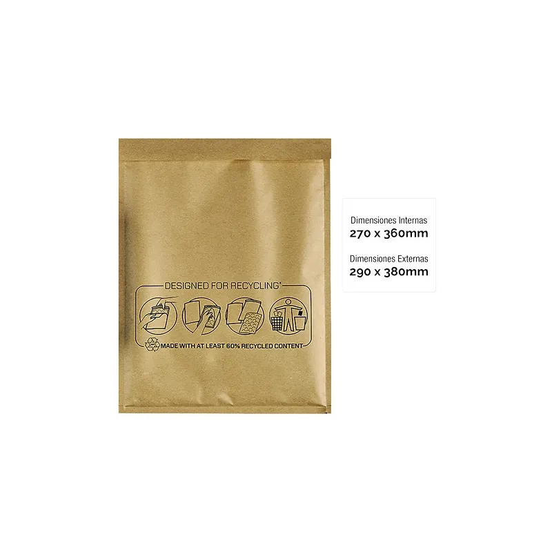 Buste a Sacco Imbottite Fellowes 270x360 mm Colore Avana Autoadesive Confezione da 10