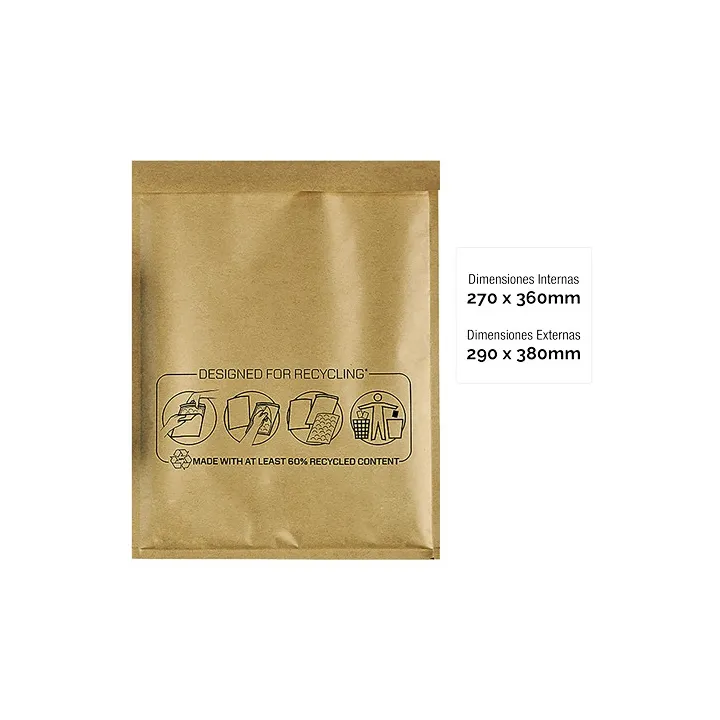 Buste a Sacco Imbottite Fellowes 270x360 mm Colore Avana Autoadesive Confezione da 10