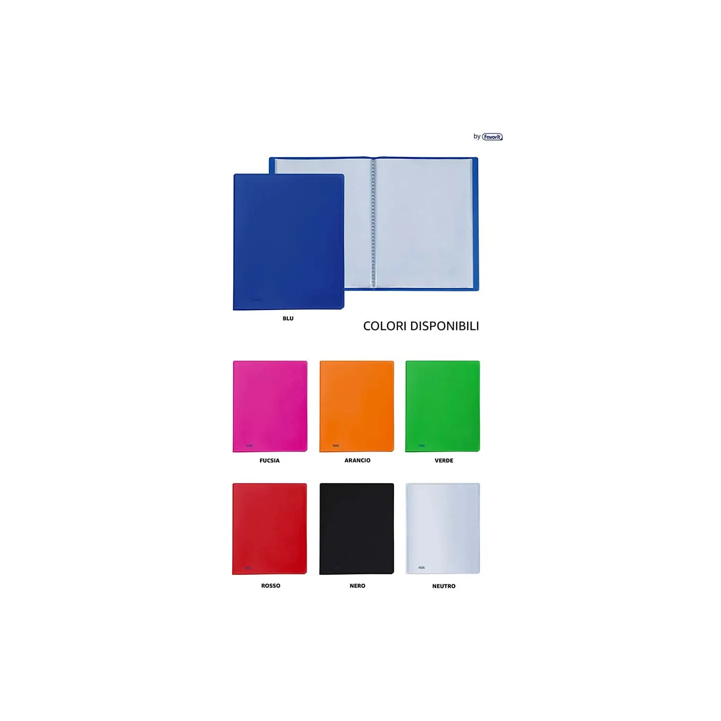 Portalistino-Favorit-Formato-A4-40-Buste-Trasparenti-Finitura-in-Buccia-d'Arancia-Colore-Nero