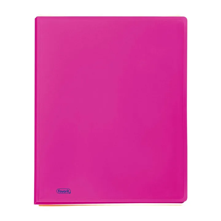 Portalistino-Favorit-Formato-A4-40-Buste-Trasparenti-Finitura-in-Buccia-d'Arancia-Colore-Fucsia