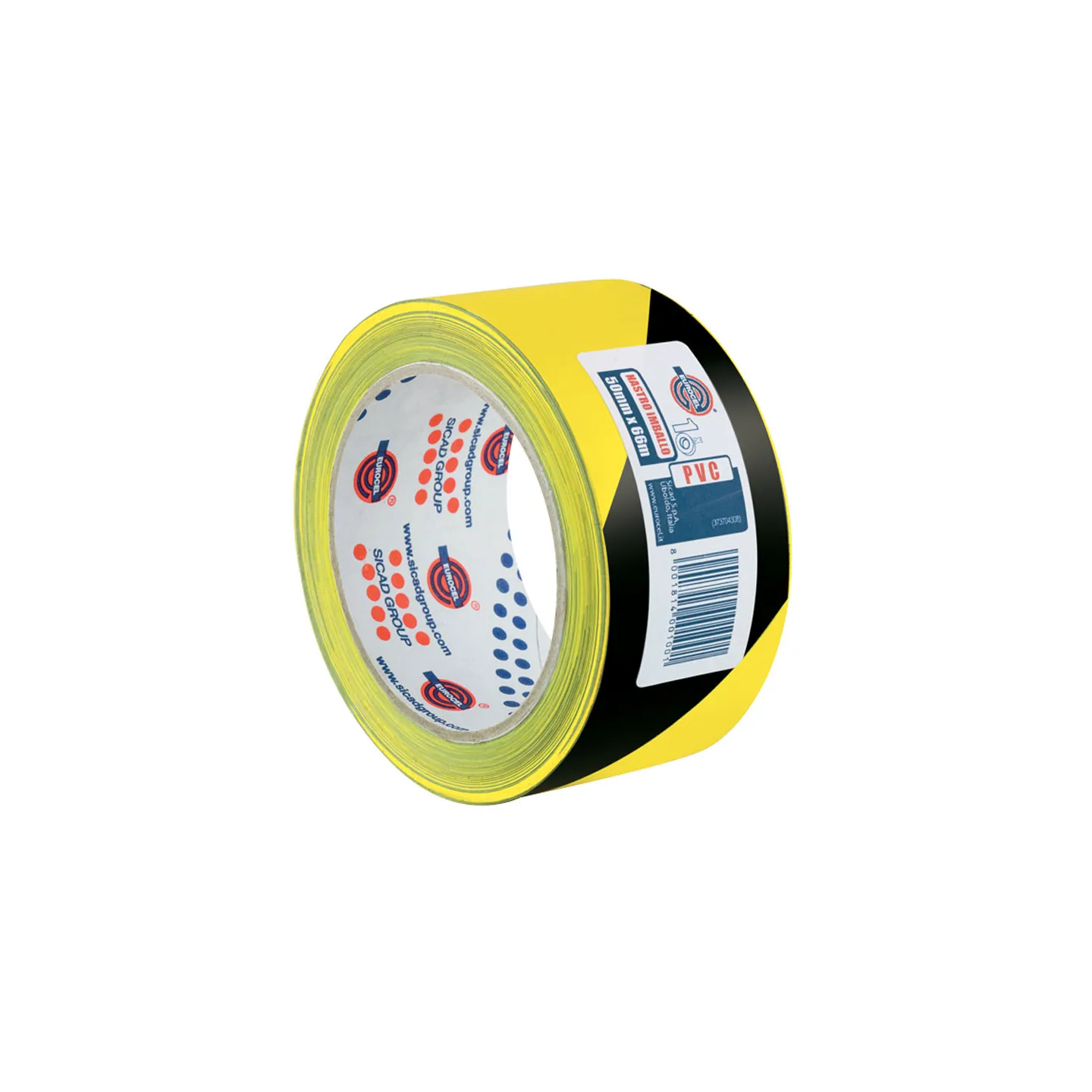 Nastro-di-Segnalazione-Eurocel-Giallo-Nero-50-mm-x-66-m-Adesivo