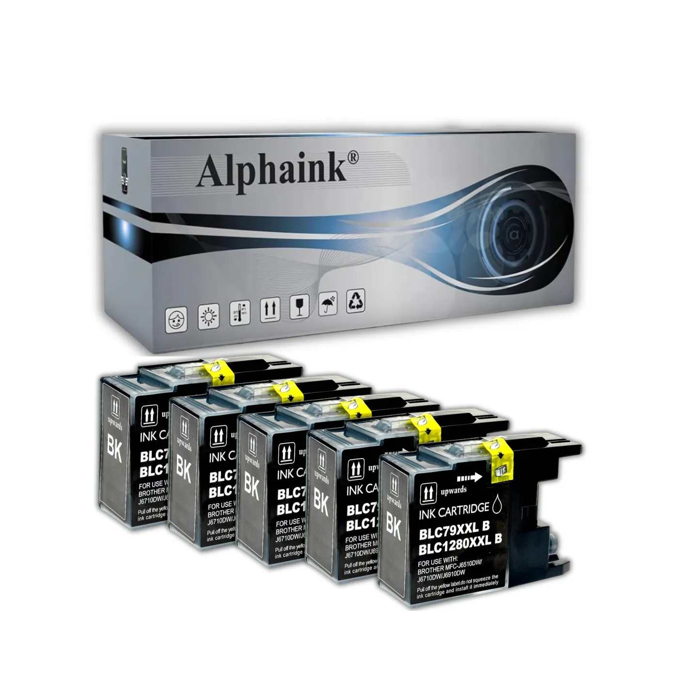 5-Cartucce-Brother-LC-1280BK-XL-Nero-compatibile
