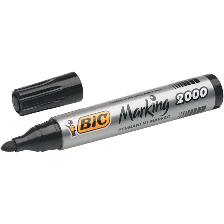 Pennarello Indelebile Bic Marking 2000 Ecolutions - Inchiostro a Base Alcool - Ecologico - Asciugatura Rapida - Colore Nero