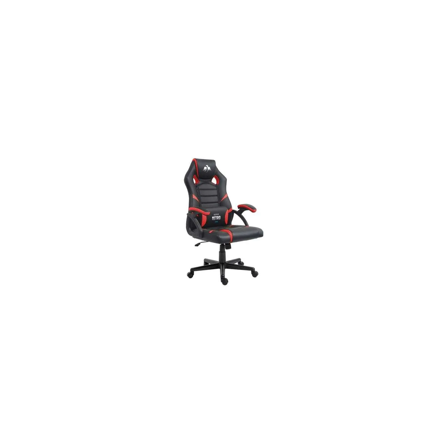 Sedia da gaming serie Cromad Nitro - Altezza regolabile con pistone a gas di classe 2 - Cuscino lombare - Colore nero/Rosso