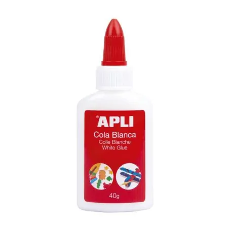 Colla bianca liquida Apli 40g - Applicatore a punta - Senza solventi e non tossico - Adatto per uso scolastico