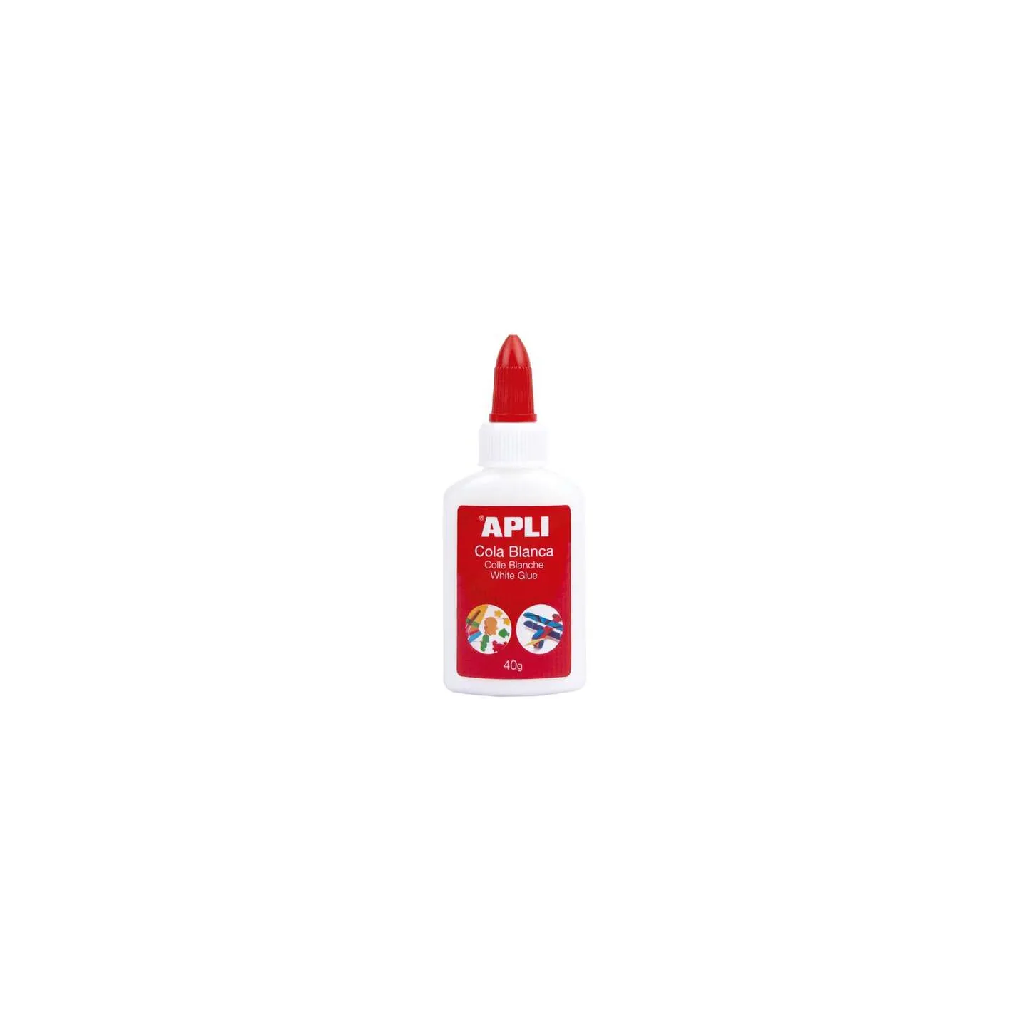 Colla bianca liquida Apli 40g - Applicatore a punta - Senza solventi e non tossico - Adatto per uso scolastico