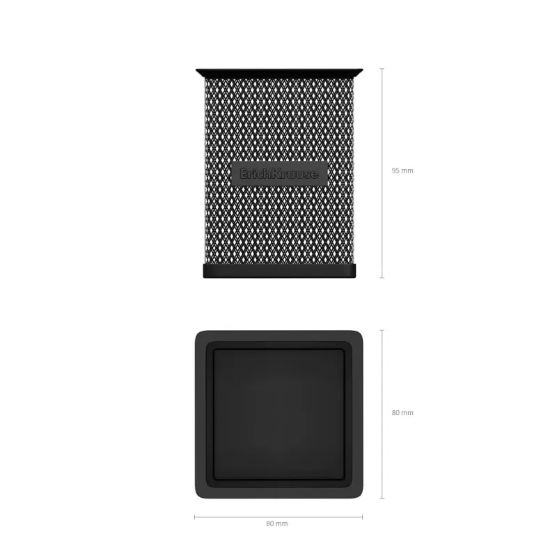 Portapenne quadrato classico Erichkrause Compass - Comoda organizzazione sulla scrivania - Materiale leggero traforato - Colore