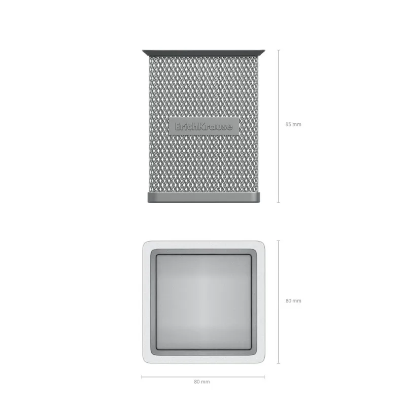Portapenne quadrato classico Erichkrause Compass - Comoda organizzazione sulla scrivania - Materiale leggero traforato - Colore