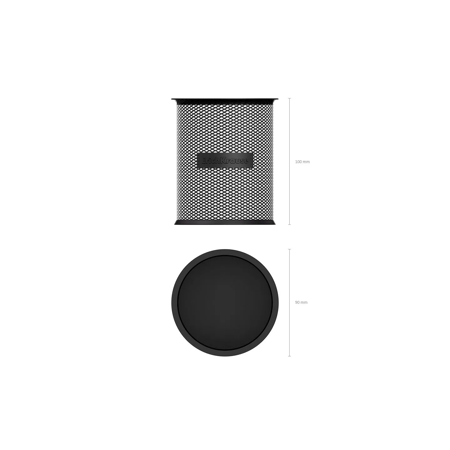 Portapenne rotondo classico Erichkrause Compass - Base rotonda in acciaio inossidabile - Design moderno ed elegante - Colore ner