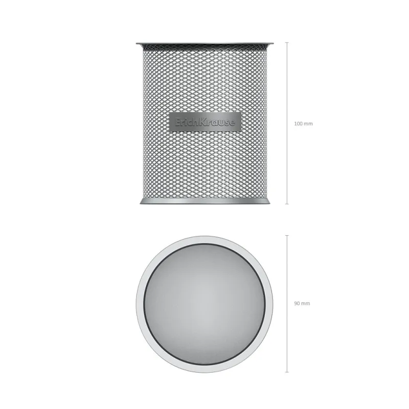 Portapenne rotondo classico Erichkrause Compass - Realizzato in acciaio inossidabile - Design moderno ed elegante - Colore argen