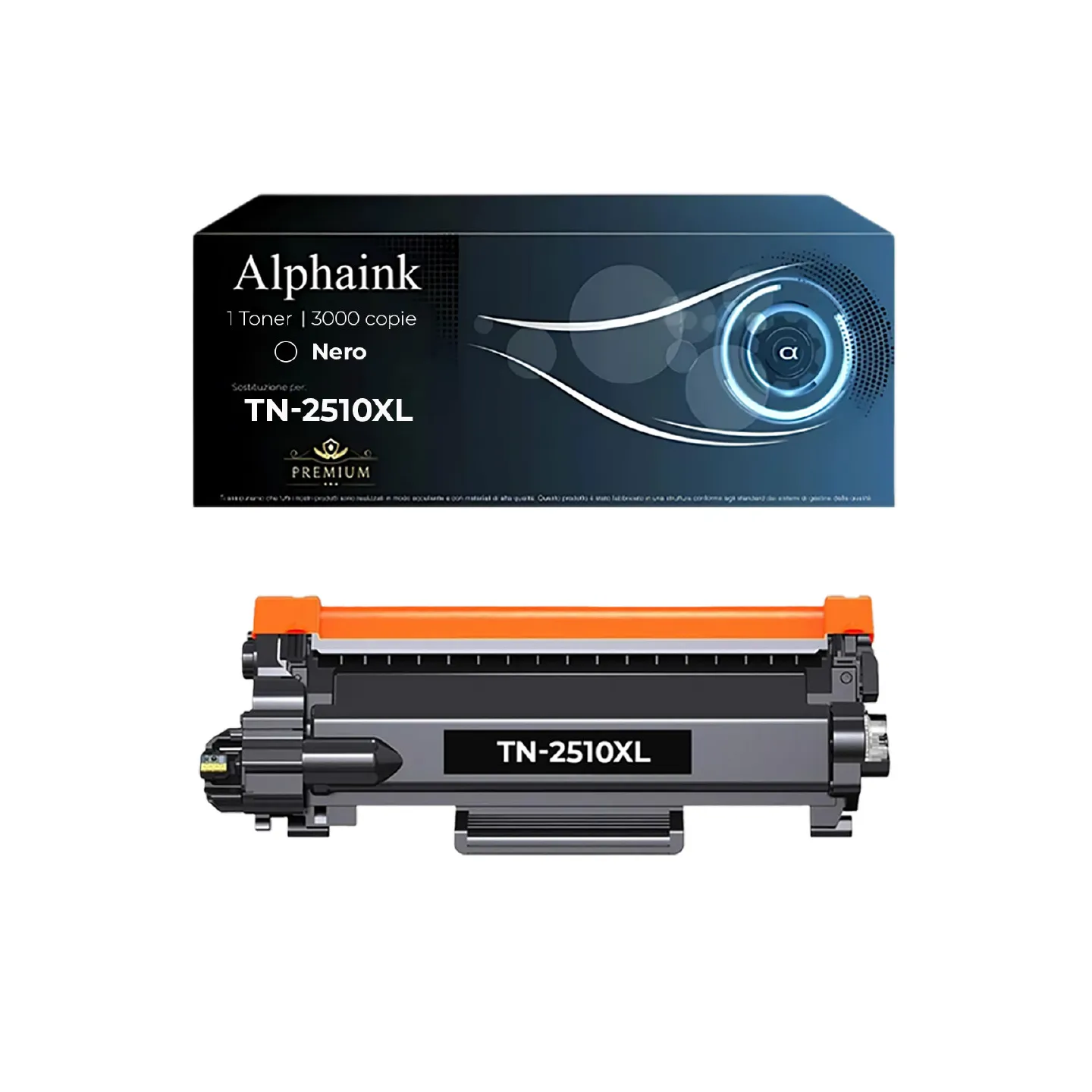 Toner TN-2510XL Compatibile per Brother con Chip Nero 3000 Copie | Alphaink