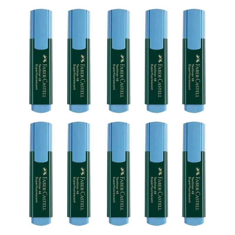 Faber Castell Set Evidenziatori Blu TL48 - Confezione da 10 - 154851