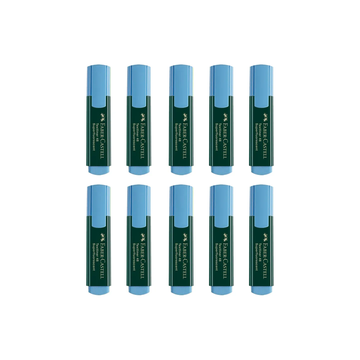 Faber Castell Set Evidenziatori Blu TL48 - Confezione da 10 - 154851
