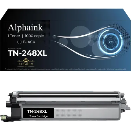Toner TN-248BK XL Nero con Chip Compatibile per Brother | Alphaink
