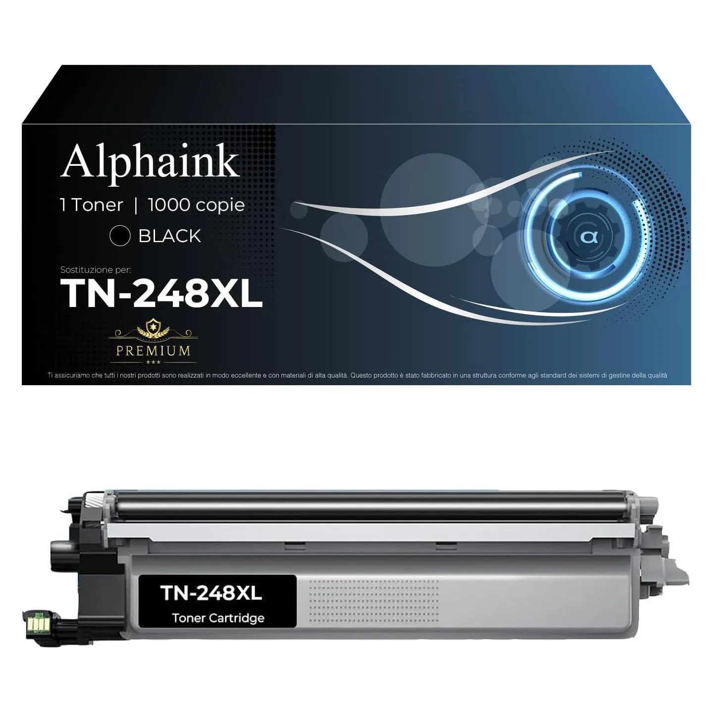Toner TN-248BK XL Nero con Chip Compatibile per Brother | Alphaink