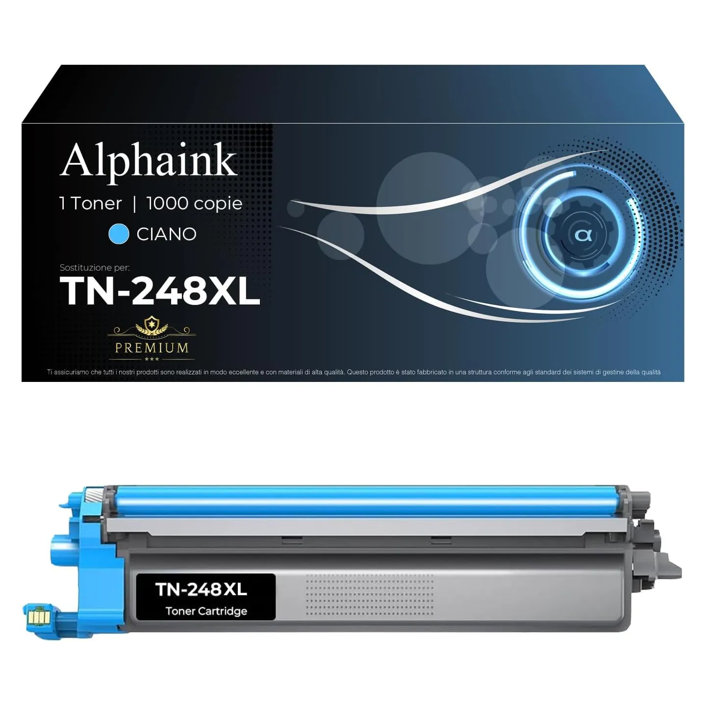 Toner TN-248-C-XL Ciano con Chip Compatibile per Brother | 2300 copie