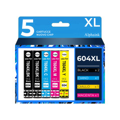 Offerta kit 5 Cartucce Epson T604XL Nero + Colore