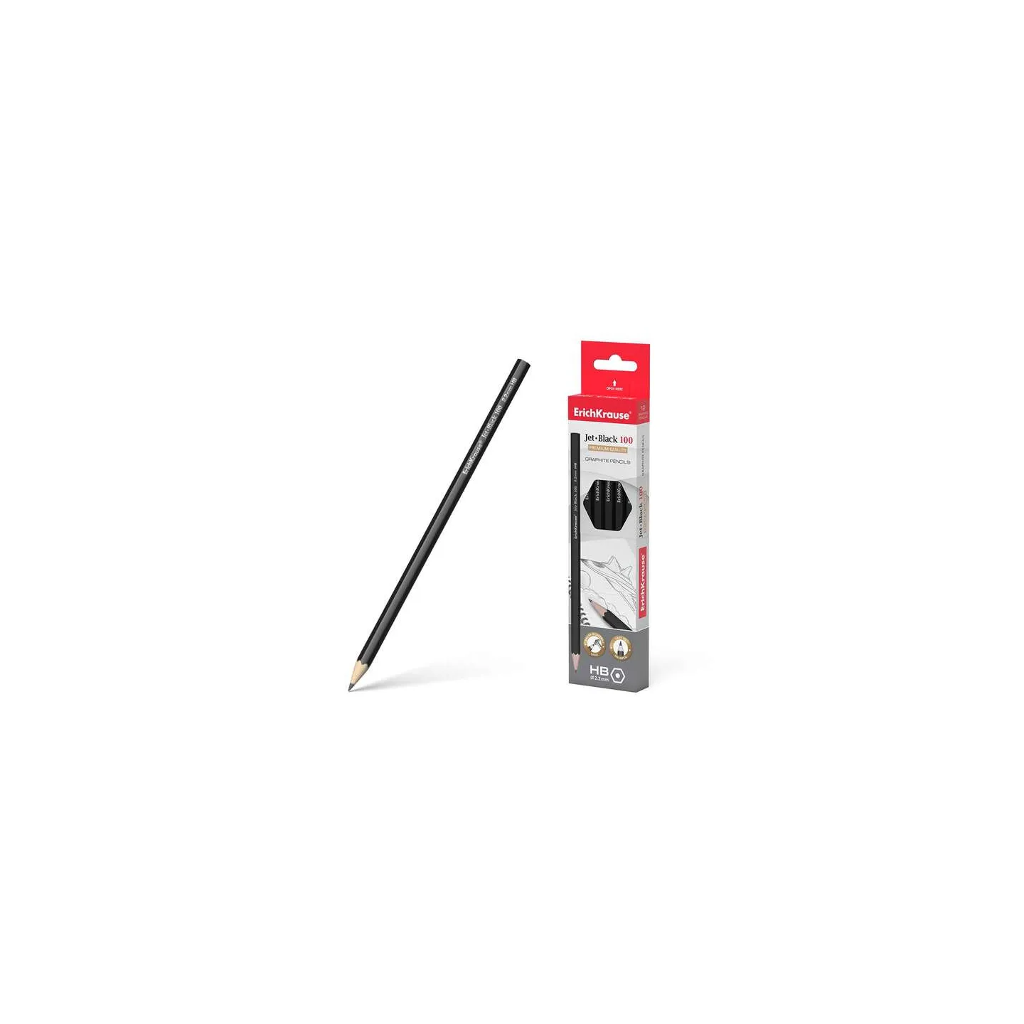Offerta: 12 Matite Grafite Erichkrause Jet HB Nero